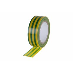 PVC páska žlutá s zel.pruhy 19x0.13x10M LEVIOR